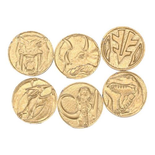 Lot #1413: MIGHTY MORPHIN POWER RANGERS: THE MOVIE (1995) - Set of Six Production-made Power Coins