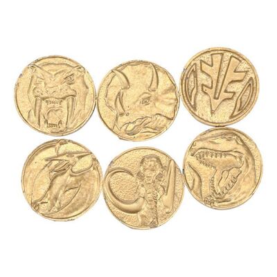 Lot #1413: MIGHTY MORPHIN POWER RANGERS: THE MOVIE (1995) - Set of Six Production-made Power Coins