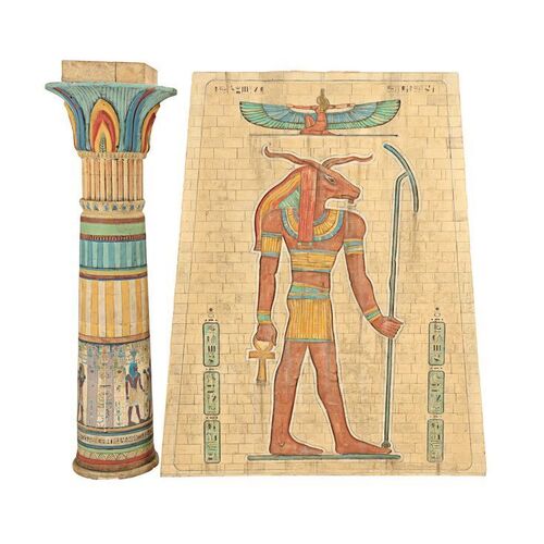 Lot #1432: THE MUMMY (1999) - Screen-matched Model Miniature Thebes Wall and Column
