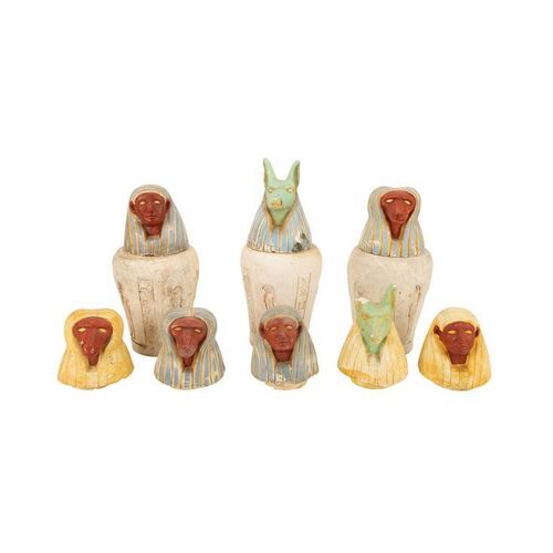 Lot #1433: THE MUMMY (1999) - Canopic Jars and Lids