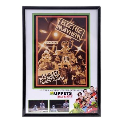Lot #1438: MUPPETS MOST WANTED (2014) - Framed Dr. Teeth and the Electric Mayhem Flyer