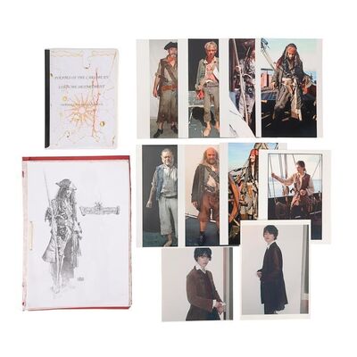 Lot #1459: PIRATES OF THE CARIBBEAN FRANCHISE (2003-2017) - Two Darrell Warner Costume Illustration Folders and Reference Photographs