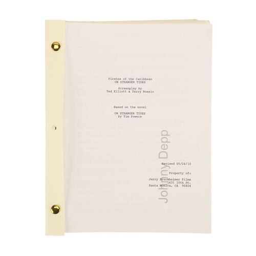 Lot #1464: PIRATES OF THE CARIBBEAN: ON STRANGER TIDES (2011) - Johnny Depp's Personal Revised Script
