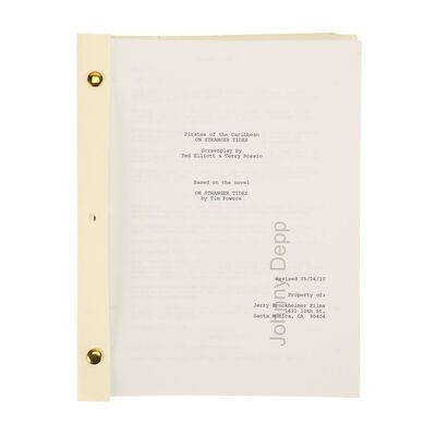 Lot #1464: PIRATES OF THE CARIBBEAN: ON STRANGER TIDES (2011) - Johnny Depp's Personal Revised Script