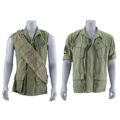 Lot #1472: PLATOON (1986) - Sgts. Barnes (Tom Berenger) and Elias' (Willem Dafoe) Costume Components