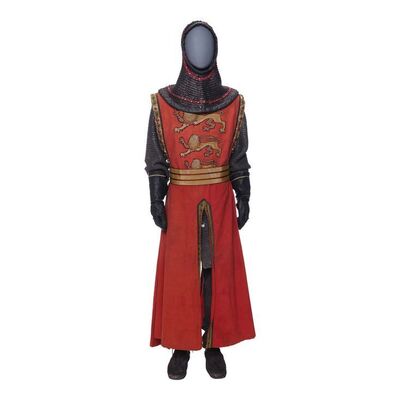 Lot #1500: ROBIN HOOD: PRINCE OF THIEVES (1991) - King Richard's (Sean Connery) Screen-matched Tunic with Chainmail Costume