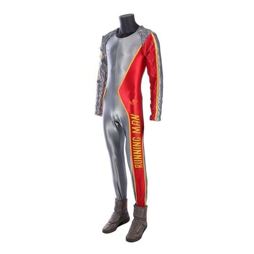 Lot #1508: THE RUNNING MAN (1987) - Harold Weiss' (Marvin J. McIntyre) Competition Jumpsuit and Boots