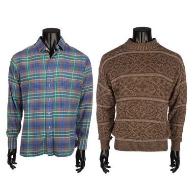 Lot #1519: SEE NO EVIL, HEAR NO EVIL (1989) - Dave's (Gene Wilder) Screen-matched Shirt and Wally's (Richard Pryor) Sweater