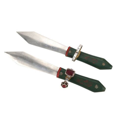Lot #1523: SHERLOCK HOLMES: A GAME OF SHADOWS (2011) - Pair of Madame Simza's (Noomi Rapace) Spinning Knives