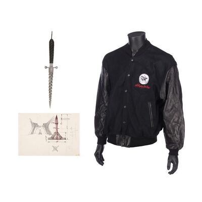 Lot #1526: SLEEPY HOLLOW (1999) - Lady Van Tassel's (Miranda Richardson) SFX Knife, Crew Jacket and Concept Artwork