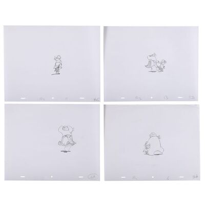 Lot #1530: THE SNOWMAN (1982) - Four Hand-drawn Dance Sequence Sketches