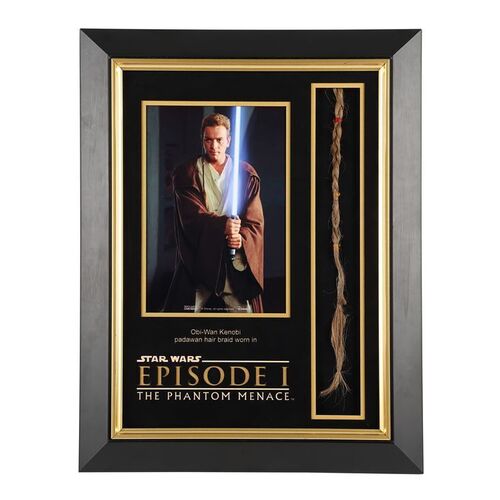 Lot #1566: STAR WARS: THE PHANTOM MENACE (1999) - Obi-Wan Kenobi's (Ewan McGregor) Padawan Braid Display