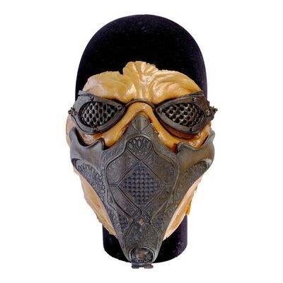 Lot #1571: STAR WARS: ATTACK OF THE CLONES (2002) - Plo Koon's (Matt Sloan) Facial Appliance and Breather with Goggles
