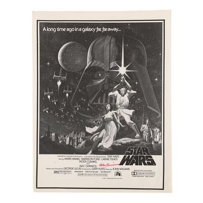Lot #1591: STAR WARS: A NEW HOPE (1977) - Alec Guinness Autographed Poster Image