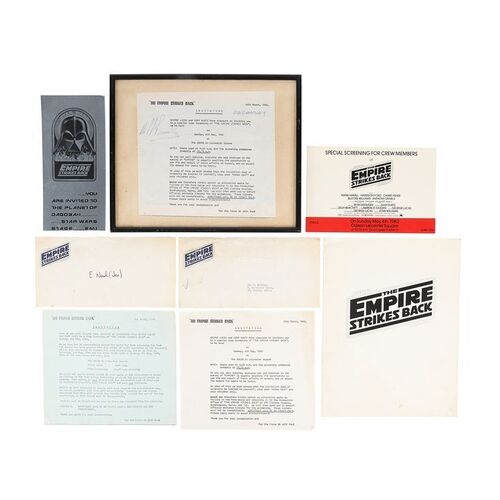 Lot #1607: STAR WARS: THE EMPIRE STRIKES BACK (1980) - Crew Event Invites and Promotional Materials