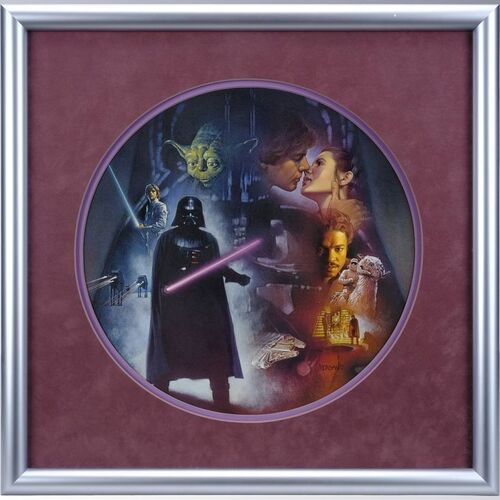 Lot #1623: STAR WARS: THE EMPIRE STRIKES BACK (1983) - William Plumb Collection: Framed Hand-painted Morgan Weistling Illustration for Unproduced Hamilton Collection Dinner Plate