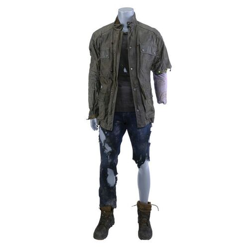 Lot #1681: TERMINATOR: DARK FATE (2019) - T-800's (Arnold Schwarzenegger) Final Fight Distressed Costume & SFX Costume