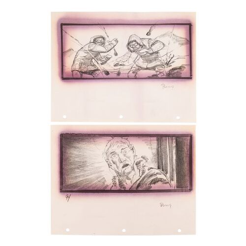Lot #1688: THE THING (1982) - Pair of Hand-drawn Mike Ploog Storyboards