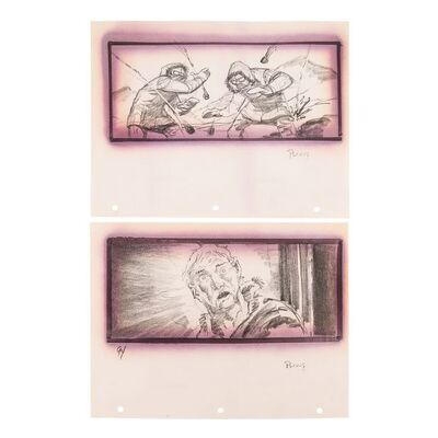 Lot #1688: THE THING (1982) - Pair of Hand-drawn Mike Ploog Storyboards