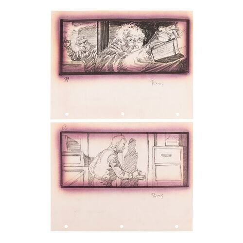 Lot #1689: THE THING (1982) - Pair of Hand-drawn Mike Ploog Storyboards