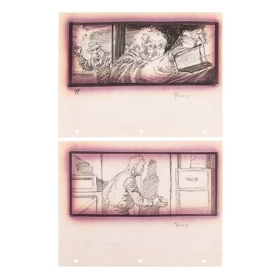 Lot #1689: THE THING (1982) - Pair of Hand-drawn Mike Ploog Storyboards