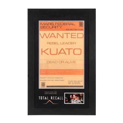 Lot #1714: TOTAL RECALL (1990) - Framed Kuato Wanted Poster