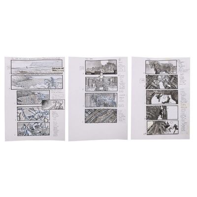 Lot #1724: TROY (2004) - Martin Asbury Hand-drawn "Sacking of Troy" Storyboard Pages