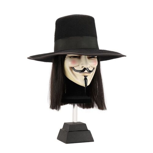 Lot #1732: V FOR VENDETTA (2005) - V Face Mask and Wig Hat