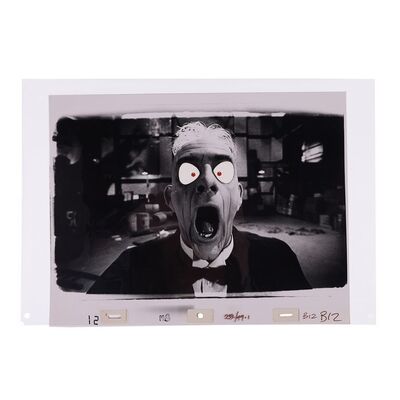 Lot #1757: WHO FRAMED ROGER RABBIT (1988) - Hand-painted Bulging Eyes Judge Doom (Christopher Lloyd) Cel Set-up