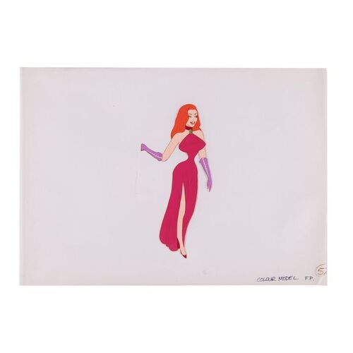 Lot #1761: WHO FRAMED ROGER RABBIT (1988) - Hand-painted Jessica Rabbit (Kathleen Turner) Test Cel