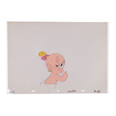 Lot #1763: WHO FRAMED ROGER RABBIT (1988) - Hand-painted Baby Herman (Lou Hirsch) Animation Cel