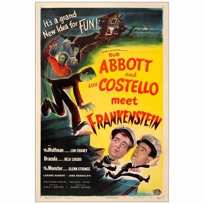 5: ABBOTT AND COSTELLO MEET FRANKENSTEIN - One-Sheet (27" x 41"); Very Fine- on Linen