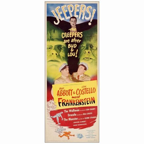 6: ABBOTT AND COSTELLO MEET FRANKENSTEIN - Insert (14" x 36"); Very Fine- Folded
