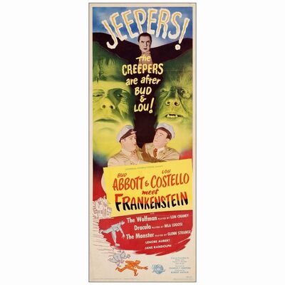 6: ABBOTT AND COSTELLO MEET FRANKENSTEIN - Insert (14" x 36"); Very Fine- Folded