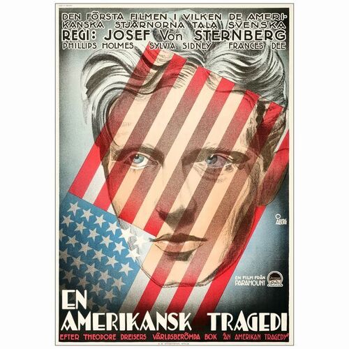 10: AMERICAN TRAGEDY, AN - Swedish Poster (27.5" x 39.5"); Very Fine+ on Linen