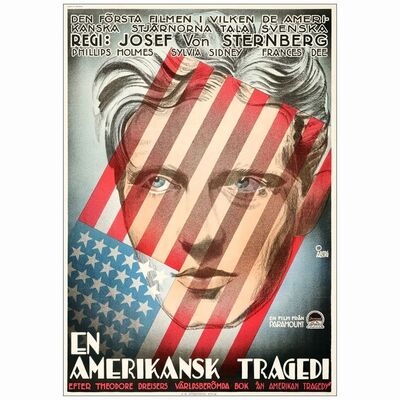 10: AMERICAN TRAGEDY, AN - Swedish Poster (27.5" x 39.5"); Very Fine+ on Linen