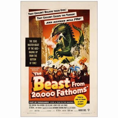 24: THE BEAST FROM 20,000 FATHOMS - One-Sheet (27" x 41"); Very Fine on Linen