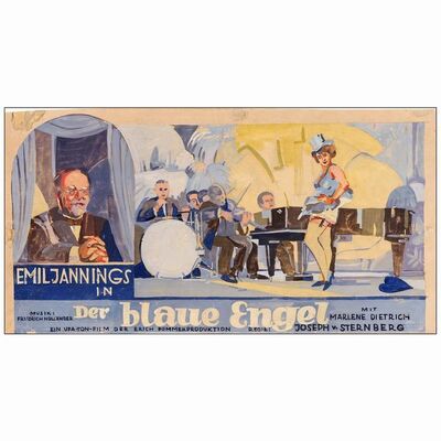 32: THE BLUE ANGEL - Handpainted German Illustration (25" x 13.25"); Very Fine