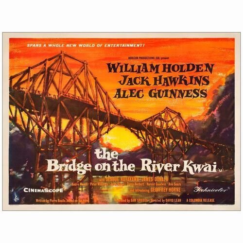 39: THE BRIDGE ON THE RIVER KWAI - British Quad (30" X 40"); Style A; Very Fine on Linen