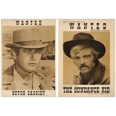 45: BUTCH CASSIDY AND THE SUNDANCE KID - Japanese (2) (31" x 42.5" & 29" x 41"); Robert Reford Style & Paul Newman Style; Very Fine- on Linen