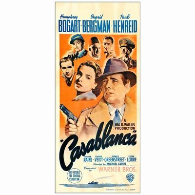 49: CASABLANCA - Australian Daybill (13.5" x 30"); Very Fine on Linen