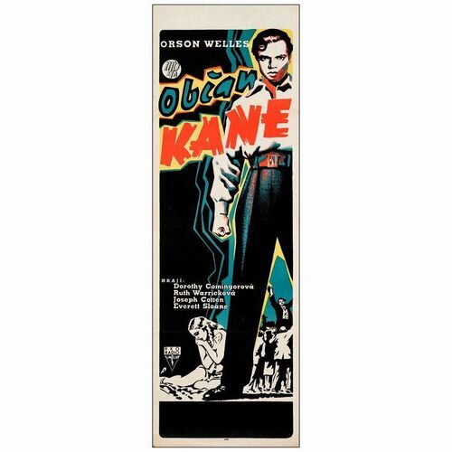 53: CITIZEN KANE - Czech Poster (12.5" x 37.5"); Very Fine Folded