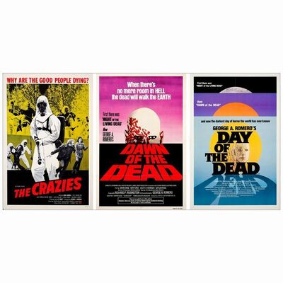 58: THE CRAZIES, DAWN OF THE DEAD, DAY OF THE DEAD - One Sheets (3) (27" X 41); Very Fine+ Folded