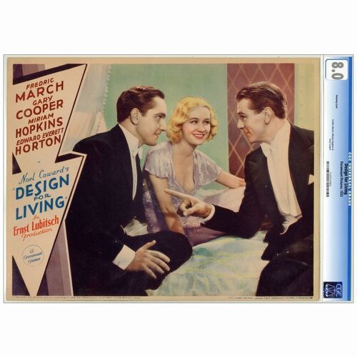 64: DESIGN FOR LIVING - CGC Graded Lobby Card (11" x 14"); Very Fine