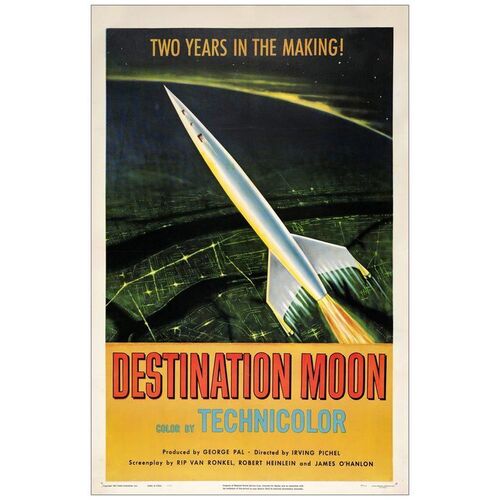 65: DESTINATION MOON - One-Sheet (27" x 41"); Very Fine+ on Linen