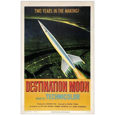 65: DESTINATION MOON - One-Sheet (27" x 41"); Very Fine+ on Linen