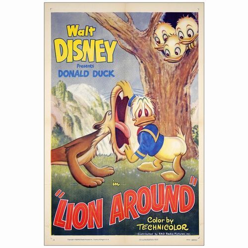69: DONALD DUCK IN LION AROUND - One-Sheet (27" x 41"); Very Fine- Folded