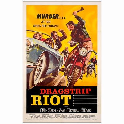 72: DRAGSTRIP RIOT - One Sheet (27" x 41.5"); Very Fine on Linen