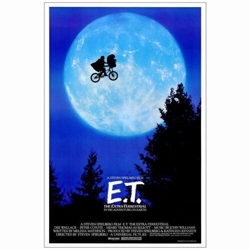 73: E.T. THE EXTRA-TERRESTRIAL - One-Sheet (26.75" x 40.5"); Bicycle Style; Very Fine+ Rolled