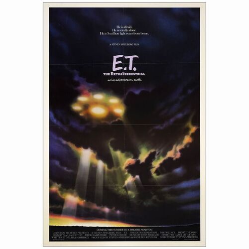 74: E.T. THE EXTRA-TERRESTRIAL - One-Sheet (27" x 40.5"); Advance; Very Fine- on Linen